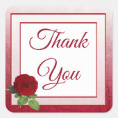 レッドローズサンキュー結婚式用シール スクエアシール (正面)