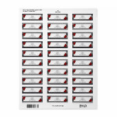 レッドローズシルバーブラックストライプアドレス ラベル (フルシート)