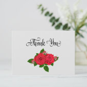 レッドローズシンプルサンキューカード 招待状 (スタンド正面)