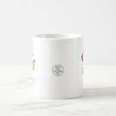 レッドローズジューン誕生日フラワーユニークフローラ コーヒーマグカップ (中央)