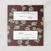 レッドローズスカルブラックフローラゴシック表番号 プレイスカード (外部開封)