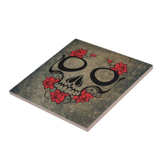 レッドローズスカル タイル (側面)