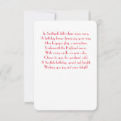 レッドローズスコットランド詩誕生日カード (裏面)