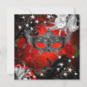 レッドローズスパークルマジカルナイトマスカレードパーティー 招待状 (裏面)