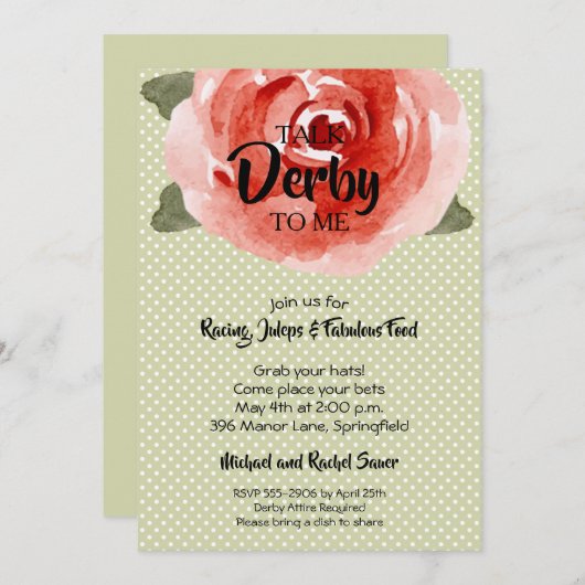 レッドローズダービーパーティの招待状 (正面/裏面)