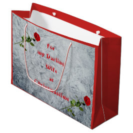 レッドローズダーリングワイフアットクリスマスデザイン ラージペーパーバッグ