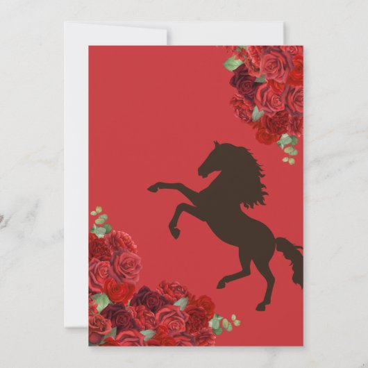 レッドローズチャ素朴ロエレガントンセアニラ 招待状 (裏面)