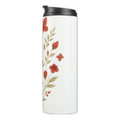 レッドローズトラベルタンブラー – '開花激しい'フェミニン タンブラー (回転右)