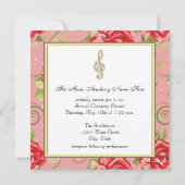 レッドローズトレブルクレフ、 音符記号リサイタル招待状 招待状 (裏面)