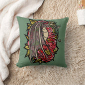 レッドローズドラゴンアート クッション (ブランケット)