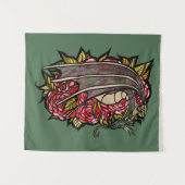 レッドローズドラゴンアート タペストリー (正面(横))