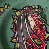 レッドローズドラゴンアート ペーパープレート