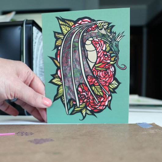 レッドローズドラゴンアート ポストカード