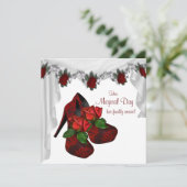 レッドローズハイヒールシューズキンセアニェラ 招待状 (スタンド正面)