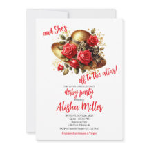 レッドローズハットダービーブライダルシャワー招待