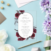 レッドローズハロウィン結婚こうもり アクリル招待状 (インサイチュ (ウェディング))