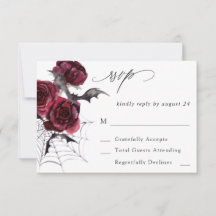 レッドローズハロウィーンこうもりno Meal RSVP