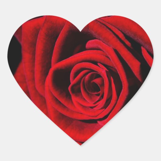 レッドローズハートステッカーと封筒用シール ハートシール (正面)