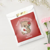 レッドローズハートハッピーバレンタインデーかわいいクマ名 フェイバーバッグ (封をした状態)