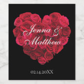 レッドローズハートヴァレンティーンズデイパーティー ワインラベル (シングルラベル)