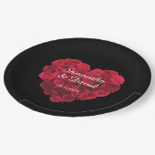 レッドローズハート婚約パーティバレンタインデー ペーパープレート (アングル)