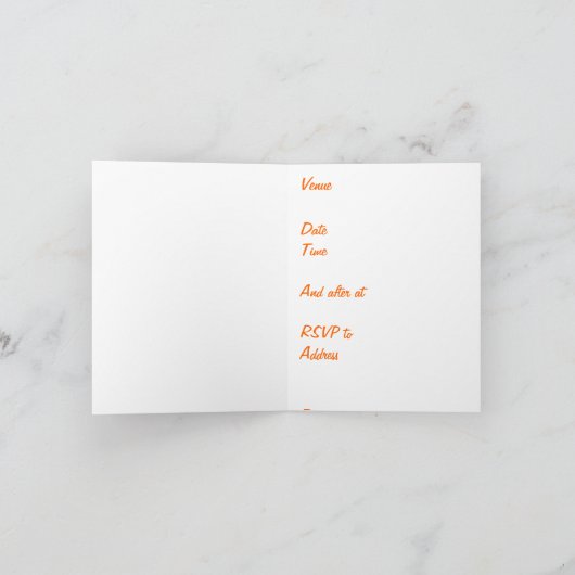 レッドローズバイクもしくは自転車に乗る人、またはオートバイのウェディングカード 招待状 (内部)