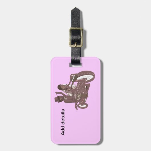 レッドローズバイクもしくは自転車に乗る人、オートバイウェディングカード製品 ラゲッジタグ (正面縦)