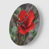 レッドローズバド ラージ壁時計 (傾斜)