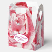 レッドローズバラフラワーパターン紙パーティープレート フェイバーボックス (オープン)