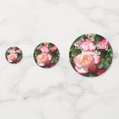 レッドローズバラフローラフォトレディースバースデーパーティー コンフェッティ (裏面)