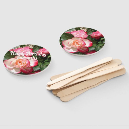 レッドローズバラフローラフォトレディースバースデーパーティー ハンドファン (組立なし)