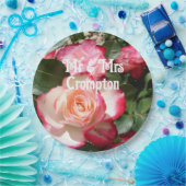 レッドローズバラフローラ写真結婚のバルーン ペーパープレート (パーティー)