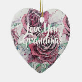 レッドローズバラフローラ愛おばあちゃん装飾 セラミックオーナメント (右)