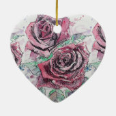 レッドローズバラフローラ愛おばあちゃん装飾 セラミックオーナメント (裏面)