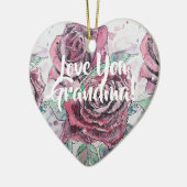 レッドローズバラフローラ愛おばあちゃん装飾 セラミックオーナメント (左)