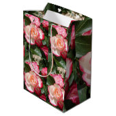 レッドローズバラホワイトフラワーフローラコテージガーデン ミディアムペーパーバッグ (裏面アングル)
