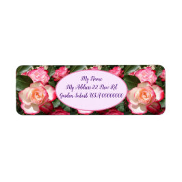 レッドローズバラホワイトフラワーフローラコテージガーデン ラベル