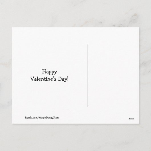 レッドローズバレンタインデーを持つゴールデンレトリバー犬 シーズンポストカード (裏面)