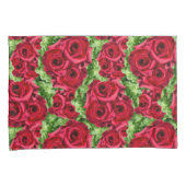 レッドローズパスフラワーガーランド 枕カバー (正面右)