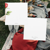 レッドローズパーソナライズされたステムスクエア結婚ズ サンキューカード