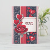 レッドローズパーソナライズされたバレンタインズデイカード シーズンカード (スタンド正面)