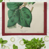 レッドローズパーソナライズされたフラワー開花ヴィンテージアート キッチンタオル (折り畳み)