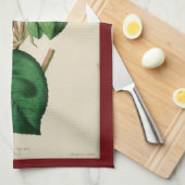 レッドローズパーソナライズされたフラワー開花ヴィンテージアート キッチンタオル (四つ折り)