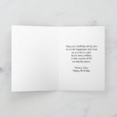 レッドローズパーソナライズされたフローラ65誕生日 カード (内部)