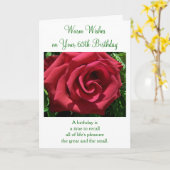 レッドローズパーソナライズされたフローラ65誕生日 カード (黄色い花)