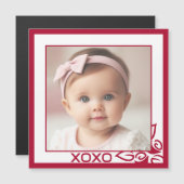 レッドローズパーソナライズされたベビーフォト磁気カード (正面/裏面)