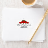 レッドローズパーソナライズされた差出人住所ラベル ラベル (インサイチュ)