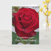 レッドローズパーソナライズされた40結婚周年 カード (黄色い花)