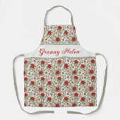 レッドローズパーソナライズされた エプロン (正面)