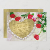 レッドローズパールハートキンセアニラ 招待状 (正面/裏面)